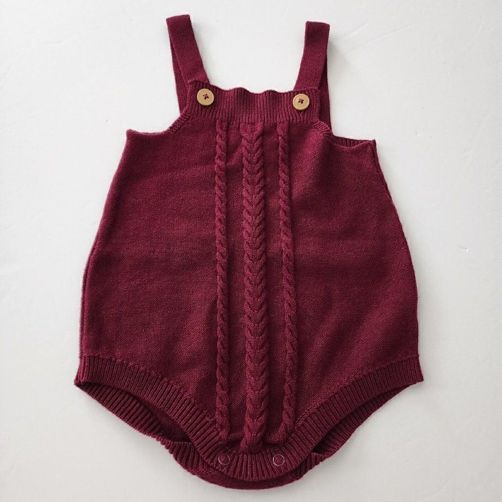 Cat & Jack - Size 18Mths - Baby Girls Knit Bodysuit Romper Only In Maroon